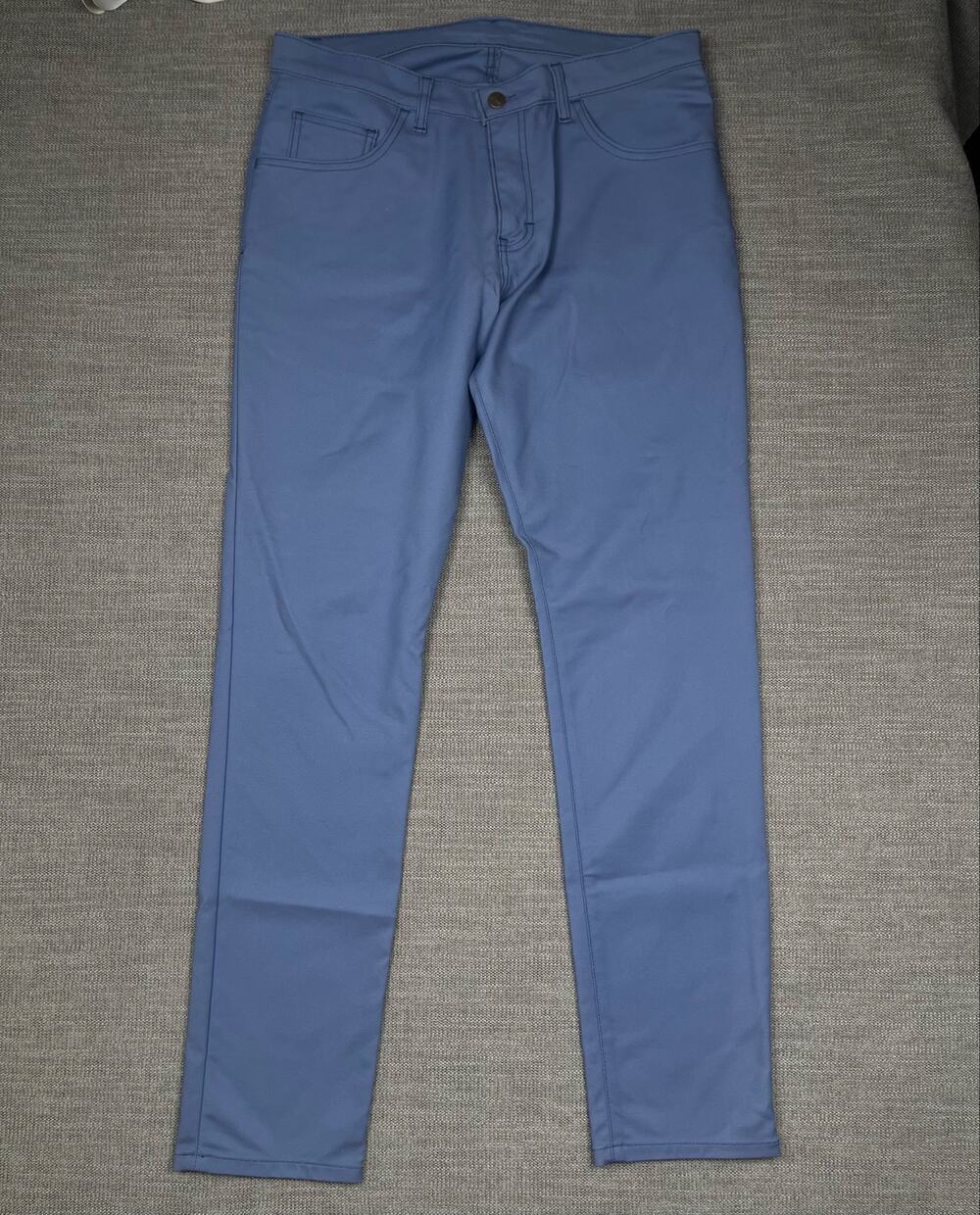 Blue Delta Pants Mens 35x32 Blue Custom Straight Leg 5 Pocket Bespoke